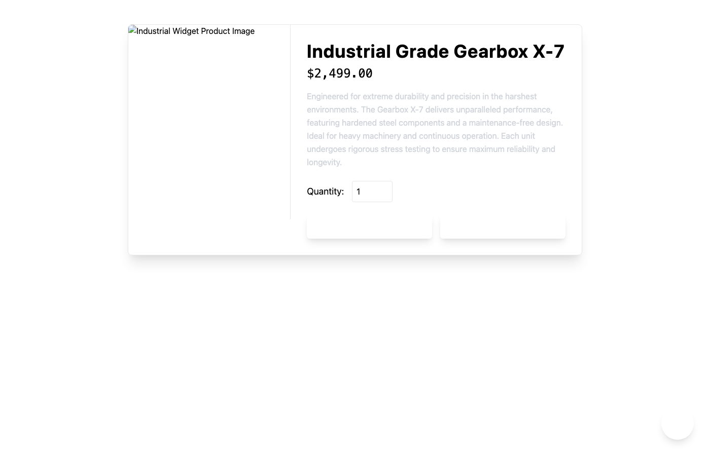 Industrial Raw Concrete E-commerce Product Page with FAB Menu