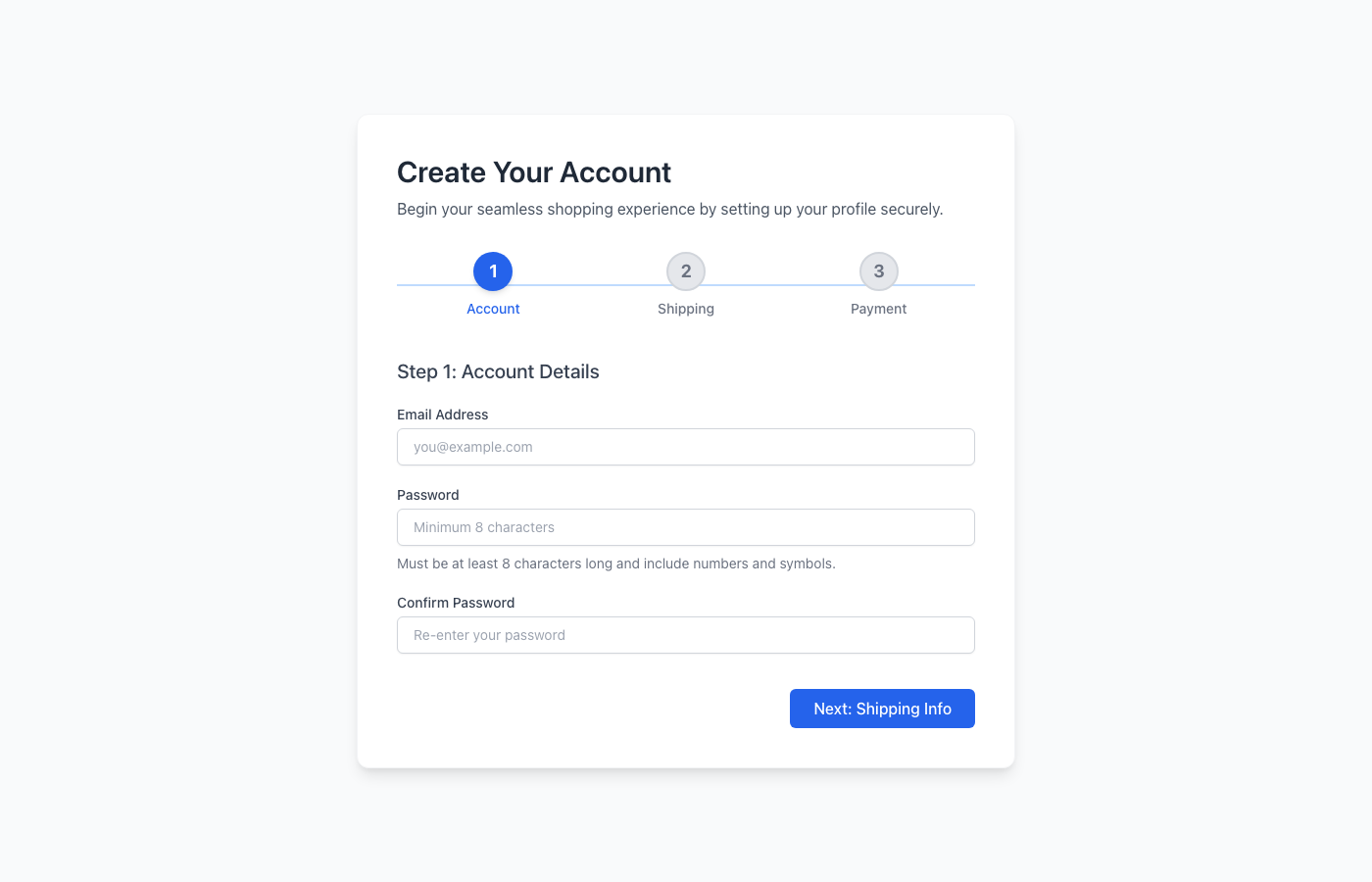 E-commerce Onboarding: Clinical Account Setup