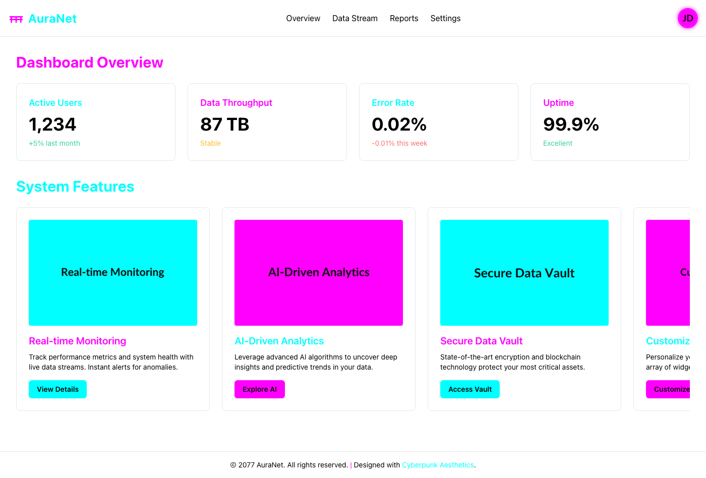 Neon Synth Dashboard Interface
