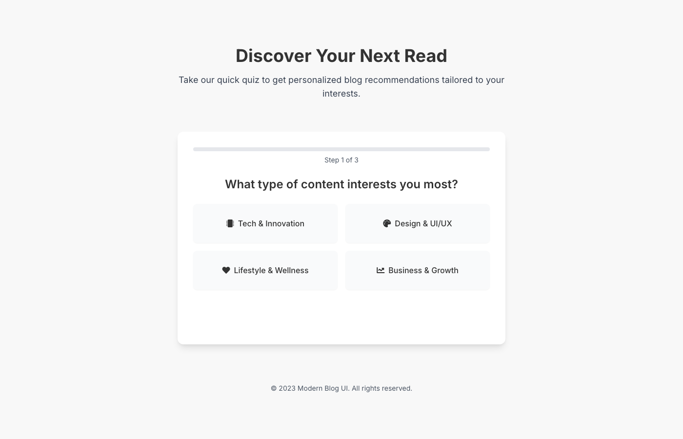 Interactive Blog Journey UI