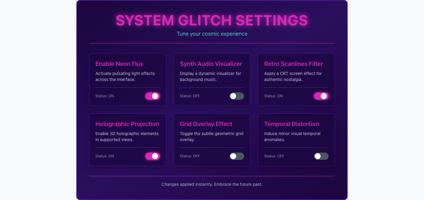 Synthwave Control Panel
