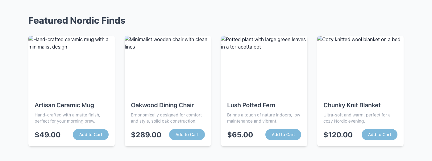 Arctic Bloom E-commerce Cards