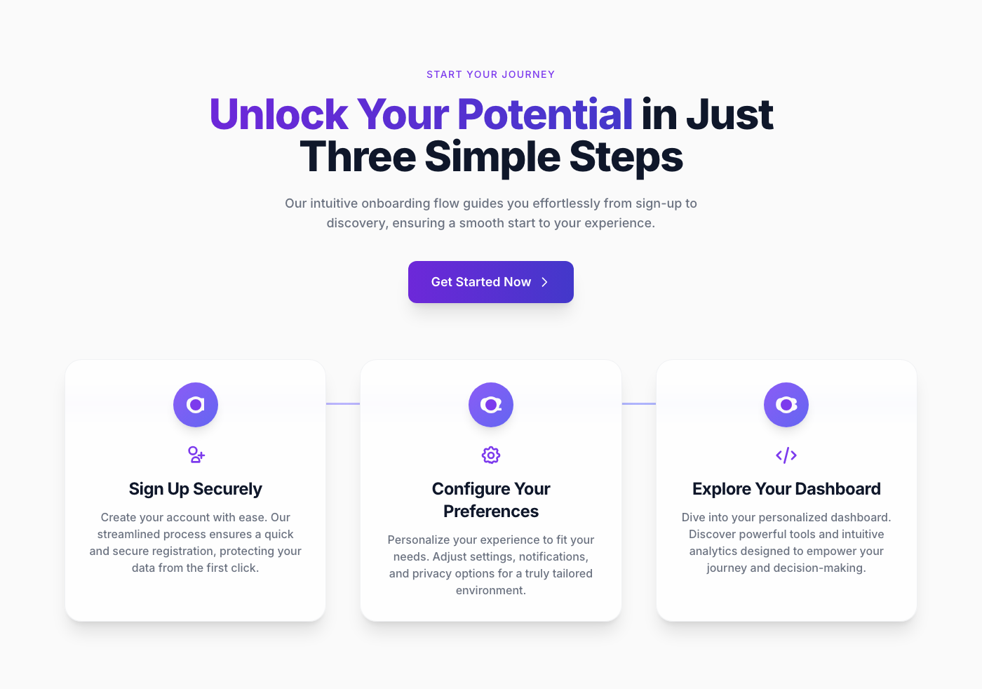 Royal Velvet Onboarding Flow Landing Page
