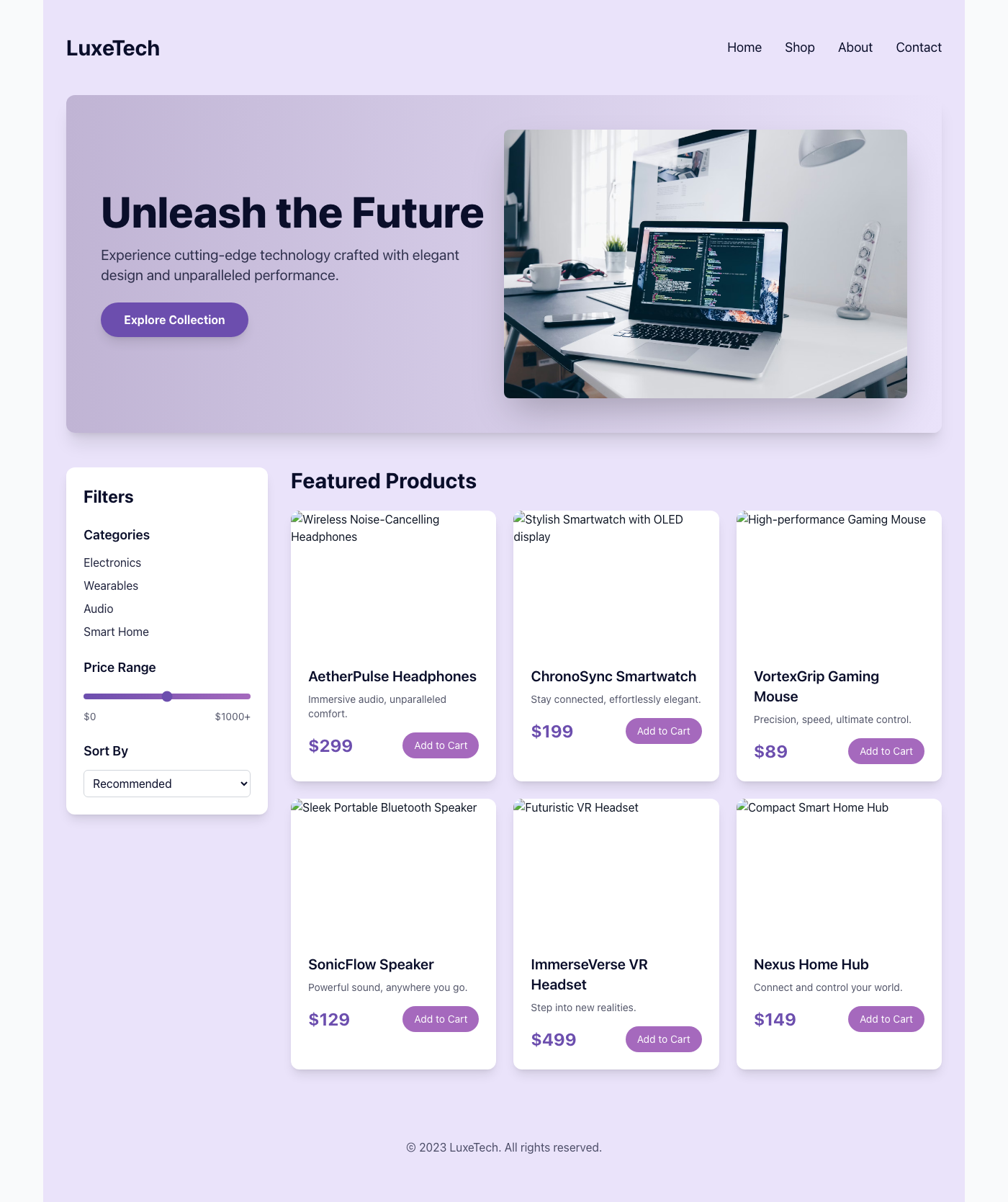 LuxeTech Flow: Modern Product Showcase
