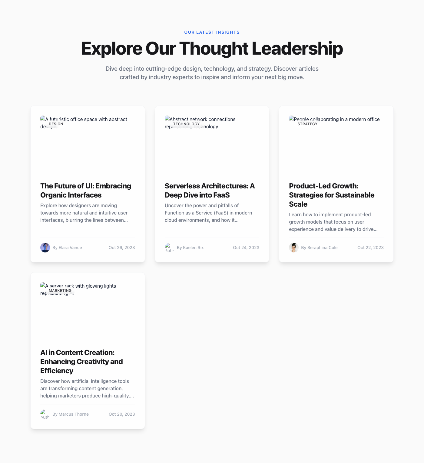Floating Interactive Blog Cards with Apple Glassmorphism