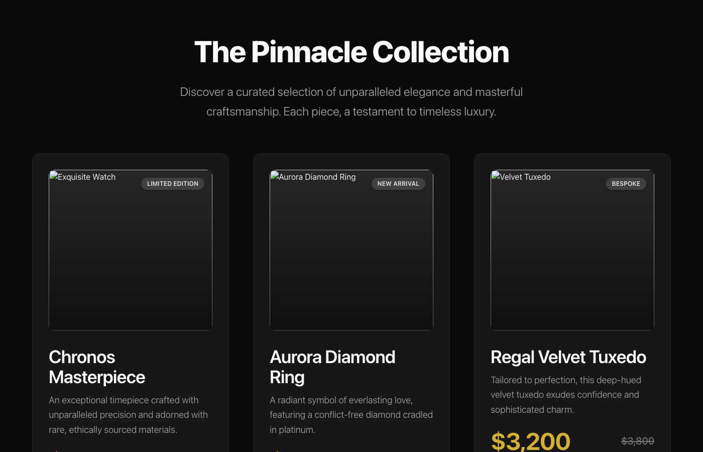 Luxury Gold & Deep Black Product Showcase