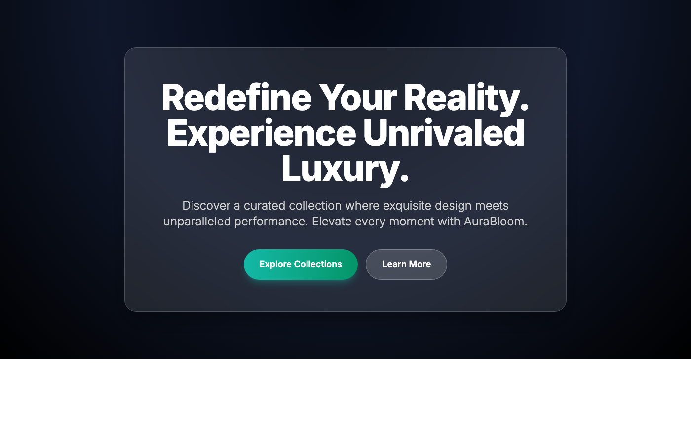AuraBloom E-commerce Hero