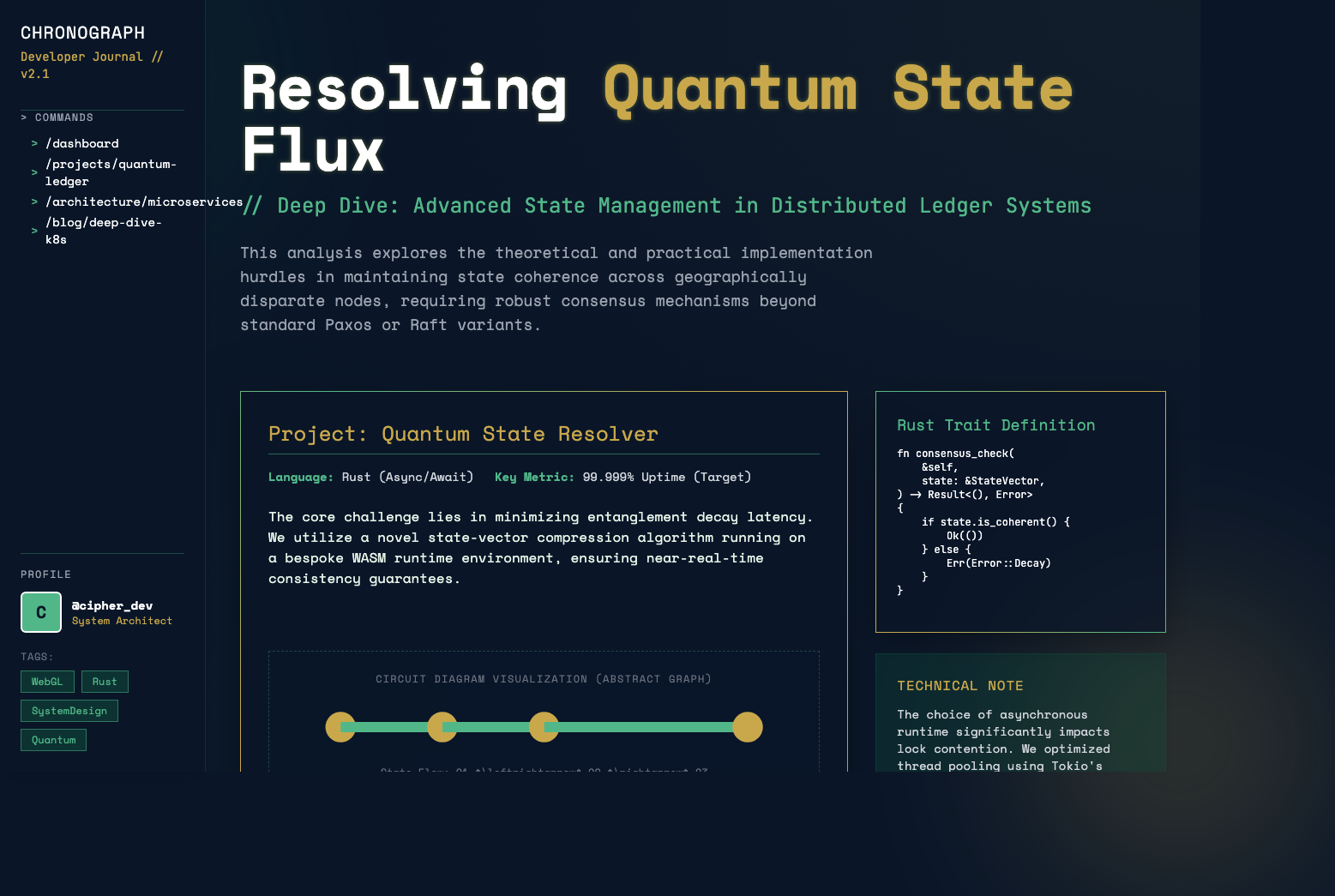 ChronoGraph Developer Journal
