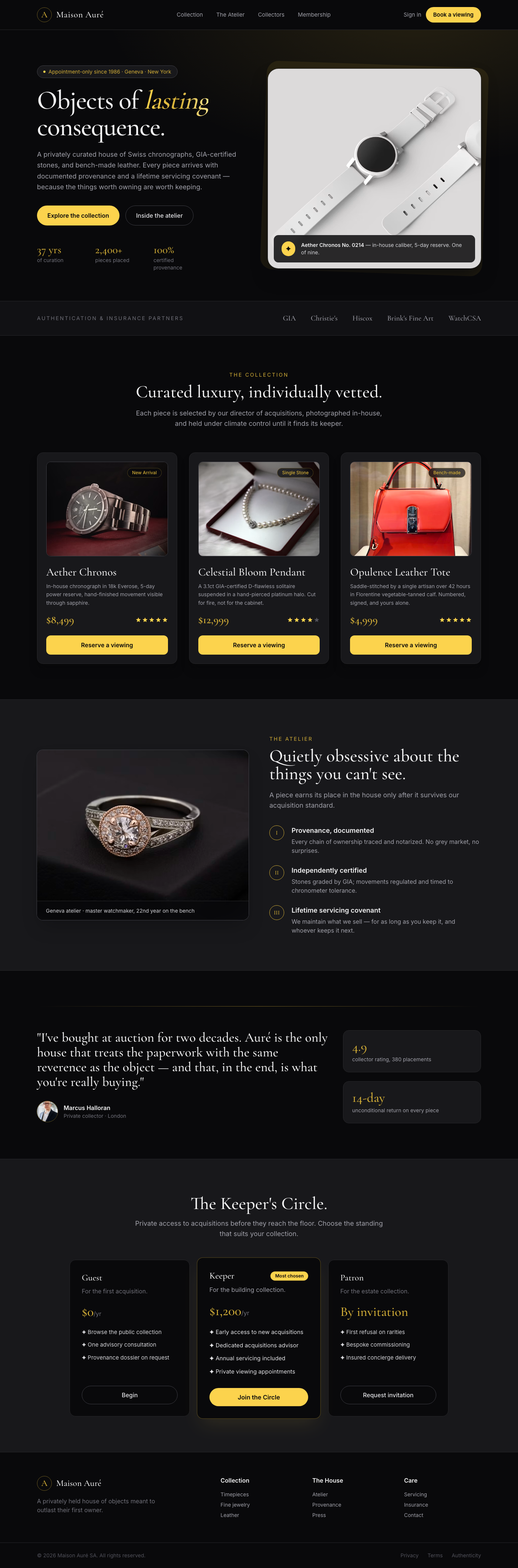 Luxury Gold & Deep Black E-commerce Product Showcase