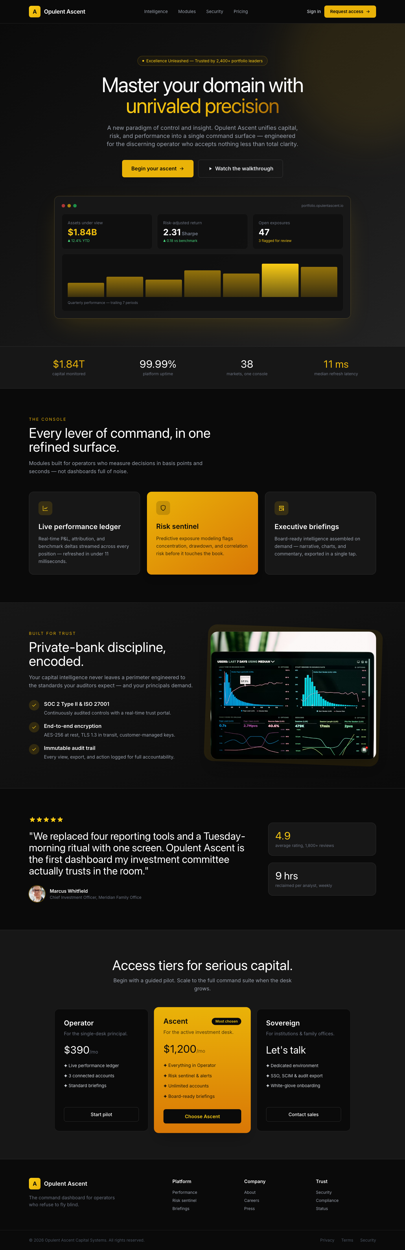 Opulent Ascent Dashboard Hero