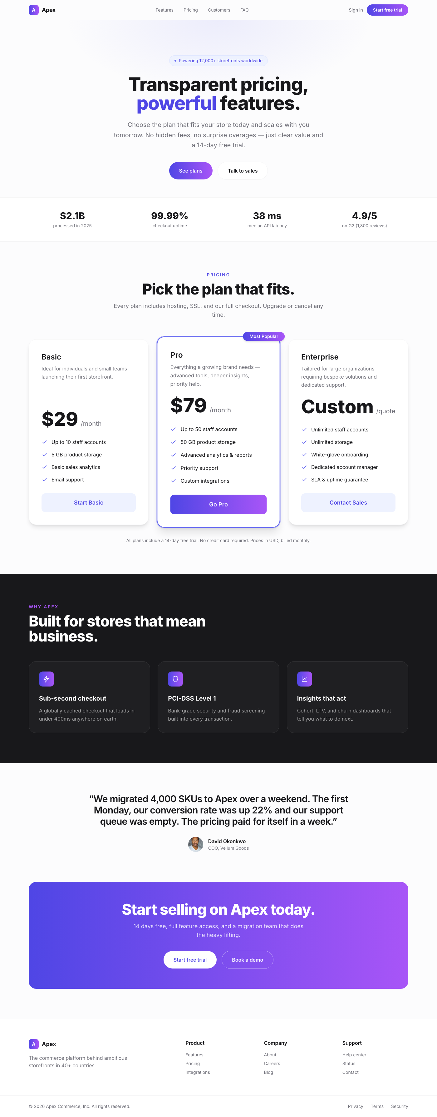 Stripe-Inspired Apex Pricing