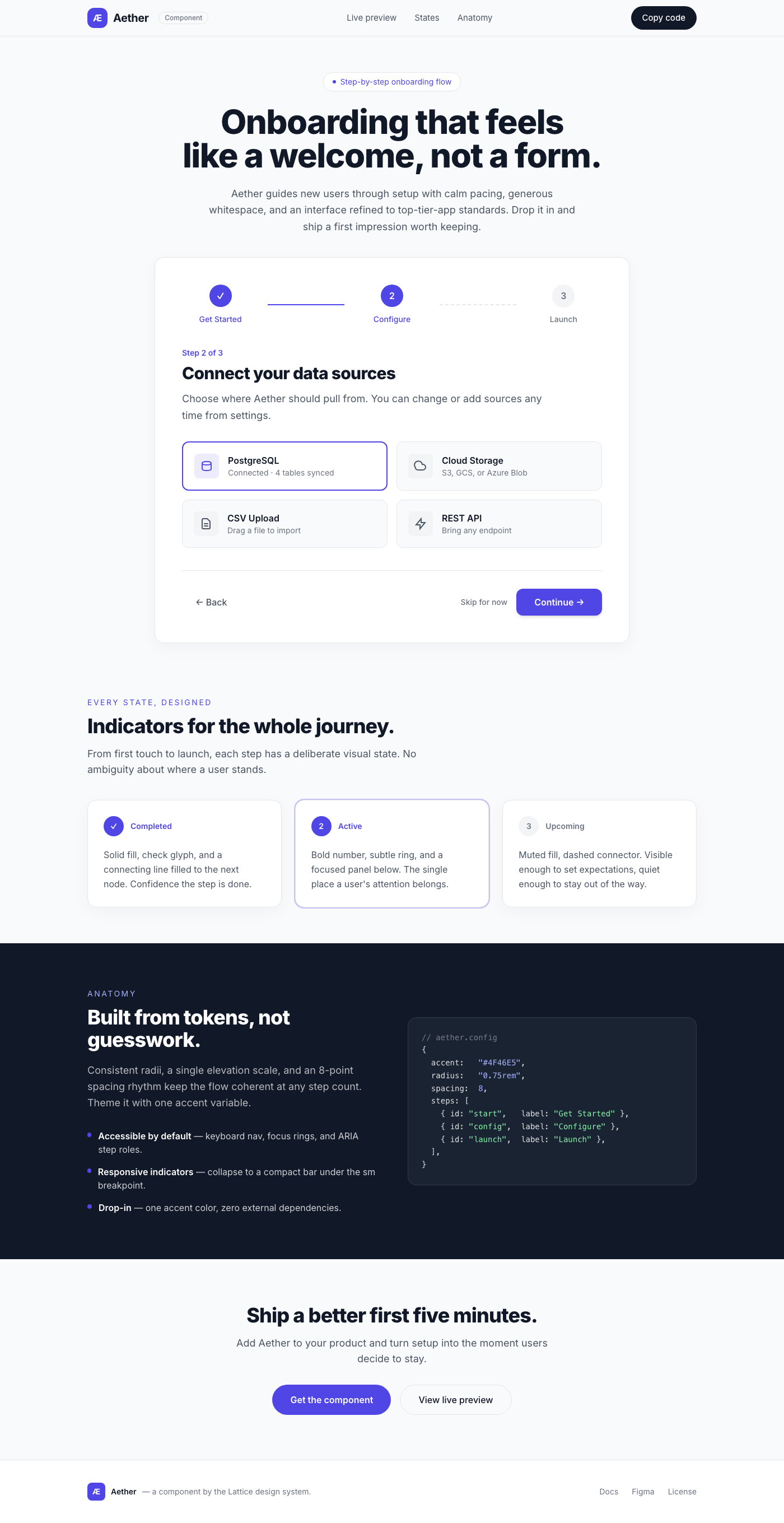 Aether Onboarding Flow