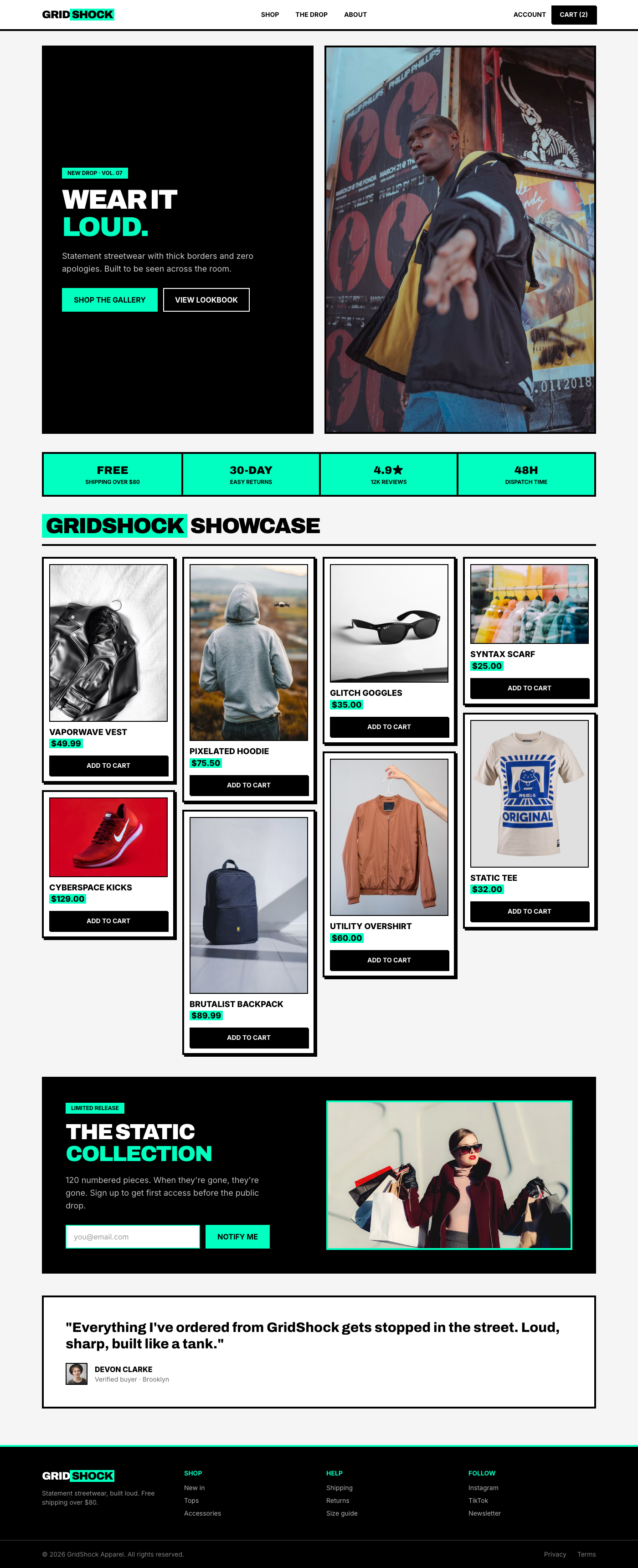 GridShock E-Commerce Gallery
