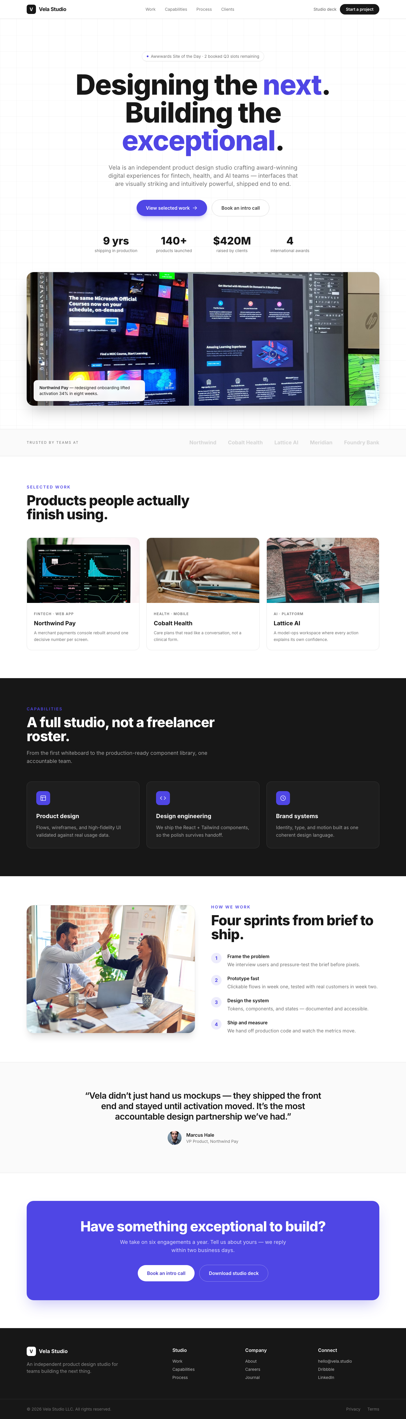 Stripe-Inspired Portfolio Hero: Visionary Impact