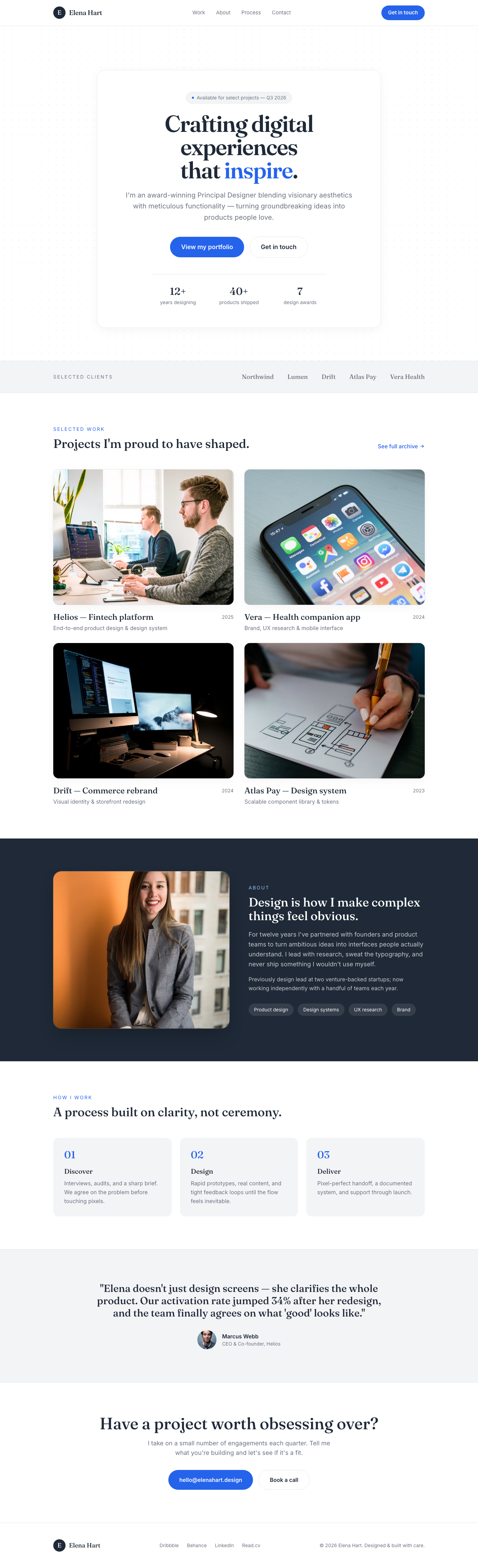 Aura Hero: Minimalist Portfolio Showcase