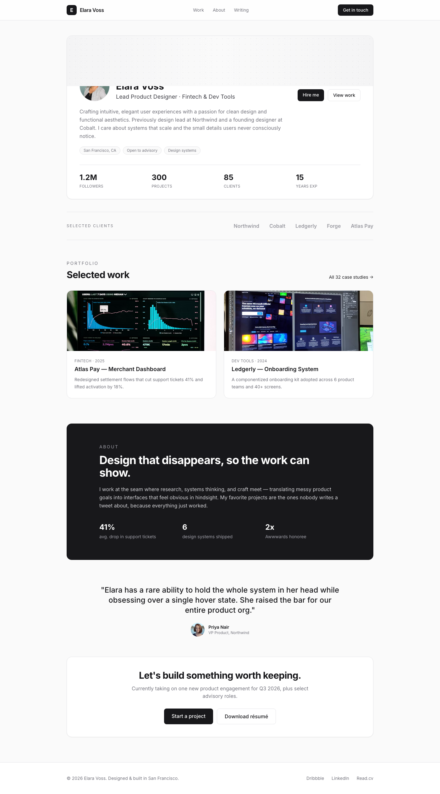 Notion Profile Header with Stats